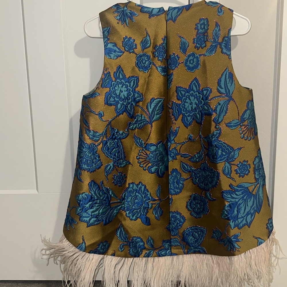 La DoubleJ La Scala, Hottie Turquoise in Jacquard With Feathers Top - Picture 4 of 10
